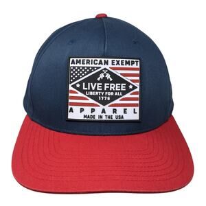 American Exempt Apparel Live Free Snapback Hat Multicolor One Size Adjustable
